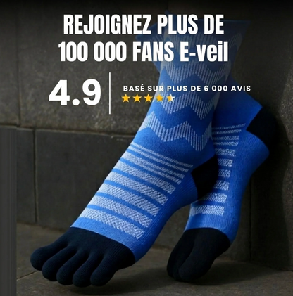 Chaussettes anti-ampoules à orteils séparés — Laine mérinos