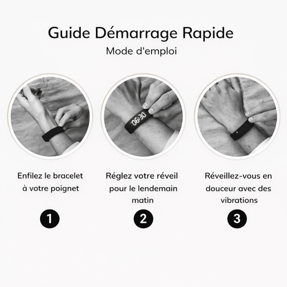 Bracelet réveil -L'alarme vibrante pour les gros dormeurs et les matins silencieux.