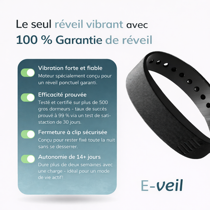 Bracelet réveil -L'alarme vibrante pour les gros dormeurs et les matins silencieux.